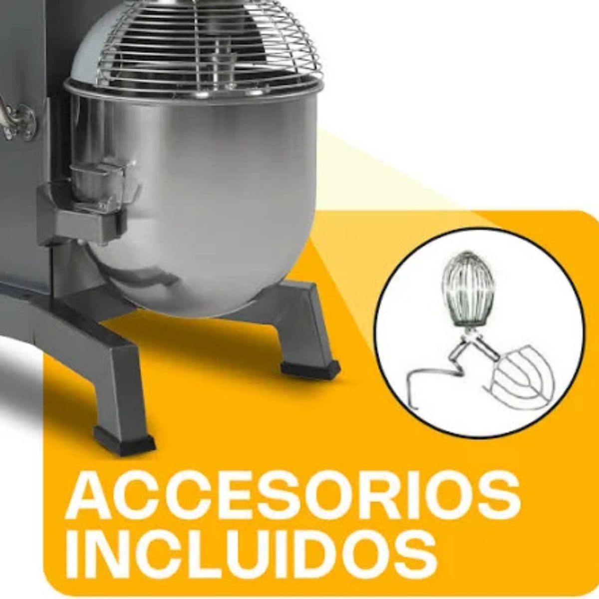 Batidora Industrial Planetaria 20 litros plateada BATI-20