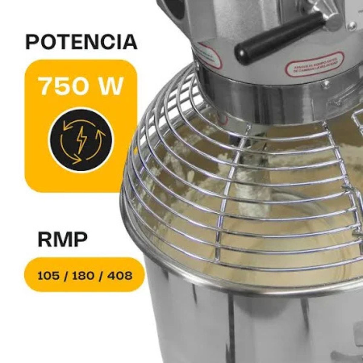 Batidora Industrial Planetaria 20 litros plateada BATI-20