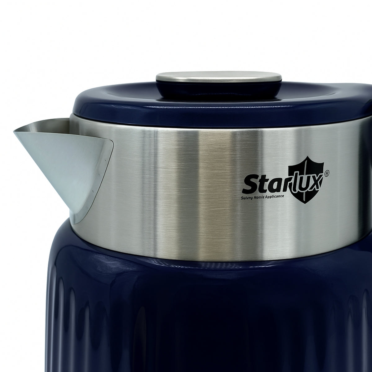 Jarra eléctrica Starlux 2L, doble capa envejecida, apagado automático, fácil de limpiar, bajo ruido de agua hirviendo color azul SL-24177.