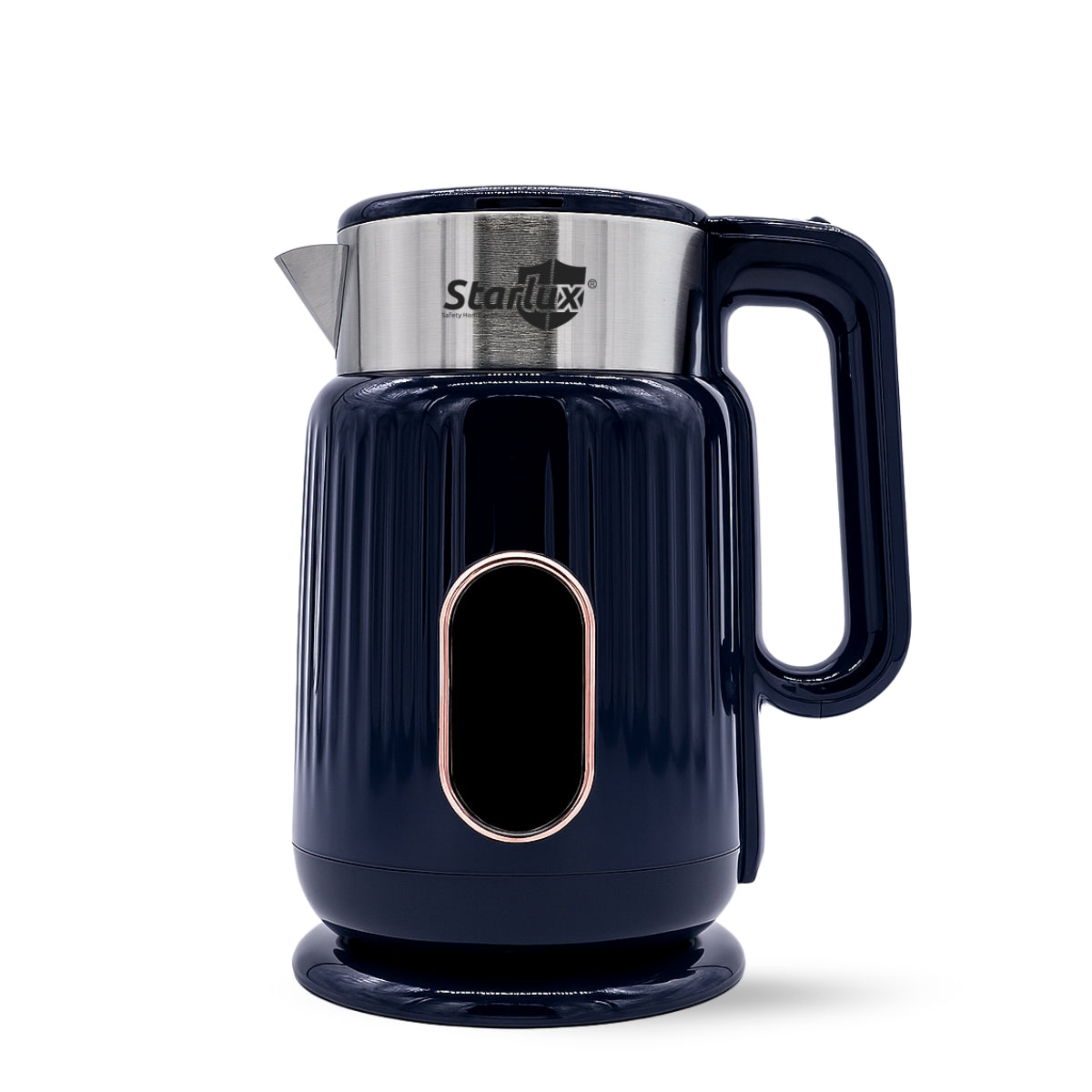 Jarra eléctrica Starlux 2L, doble capa envejecida, apagado automático, fácil de limpiar, bajo ruido de agua hirviendo color azul SL-24177.