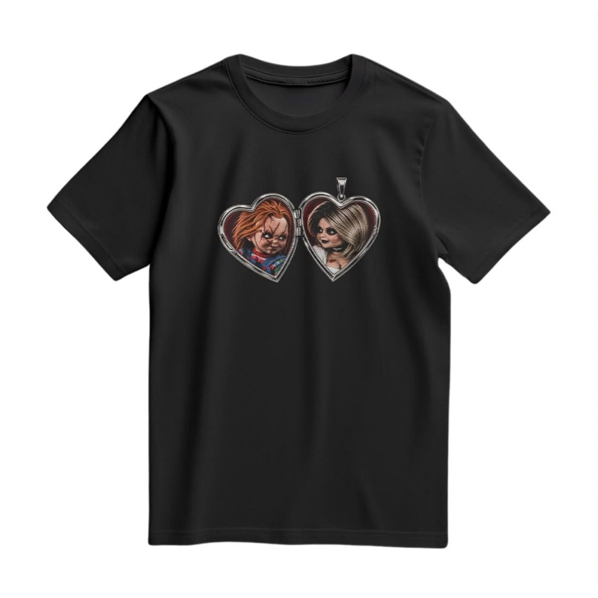 Playera Chucky y Tiffany Unisex Negra