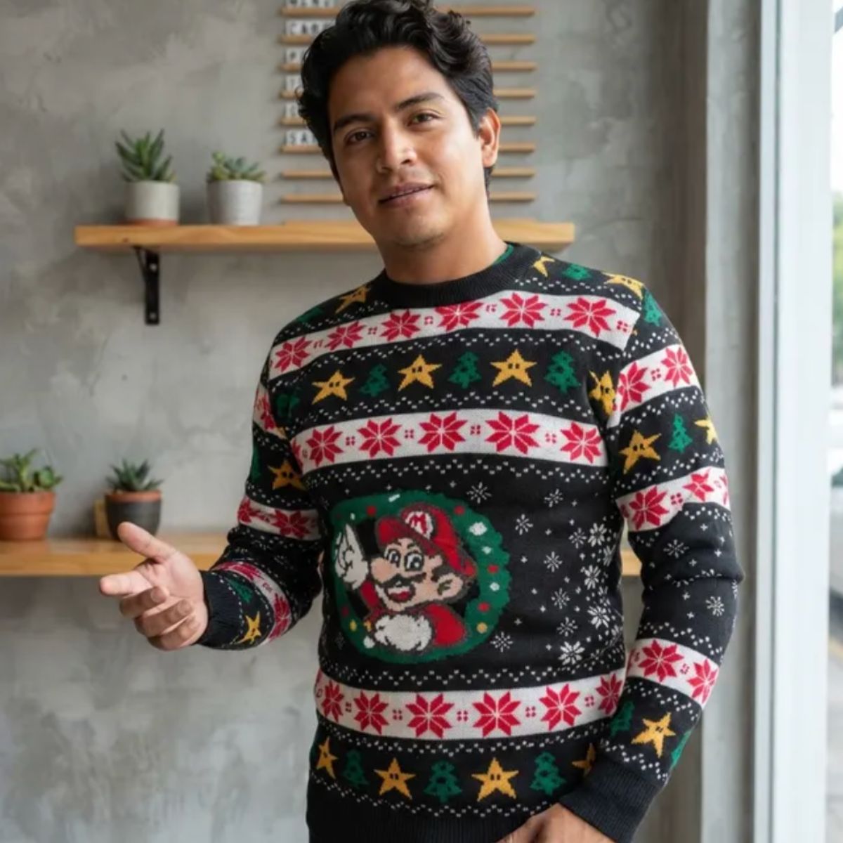 Sueter navideño Ugly Sweater Mario Bros unitalla unisex