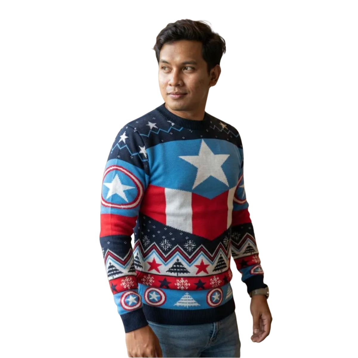 Suéter navideño Ugly Sweatter Capitán América Avengers Unitalla Unisex