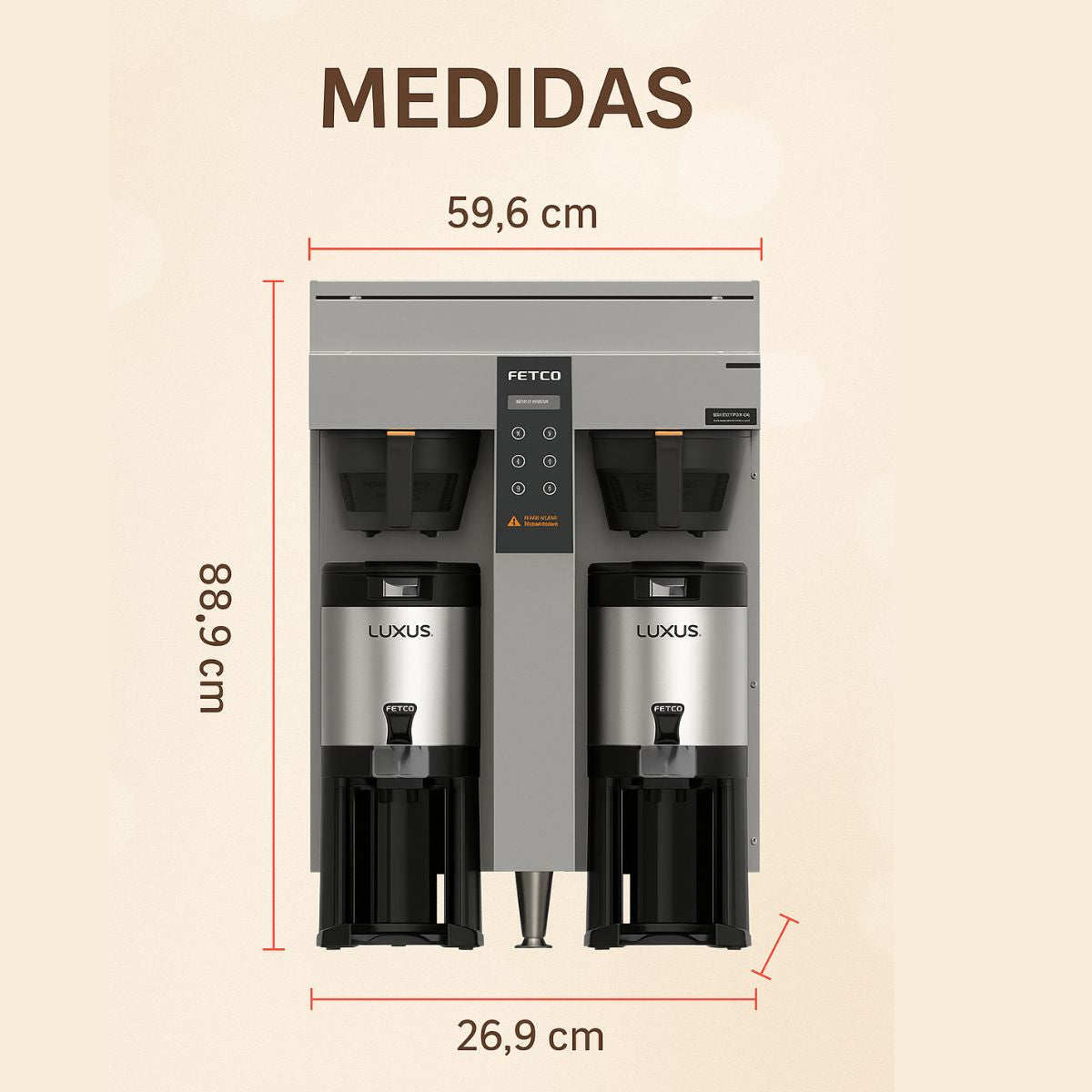 Cafetera Twin 2 E Plus 39 litros plateada Fetco CBS-1252