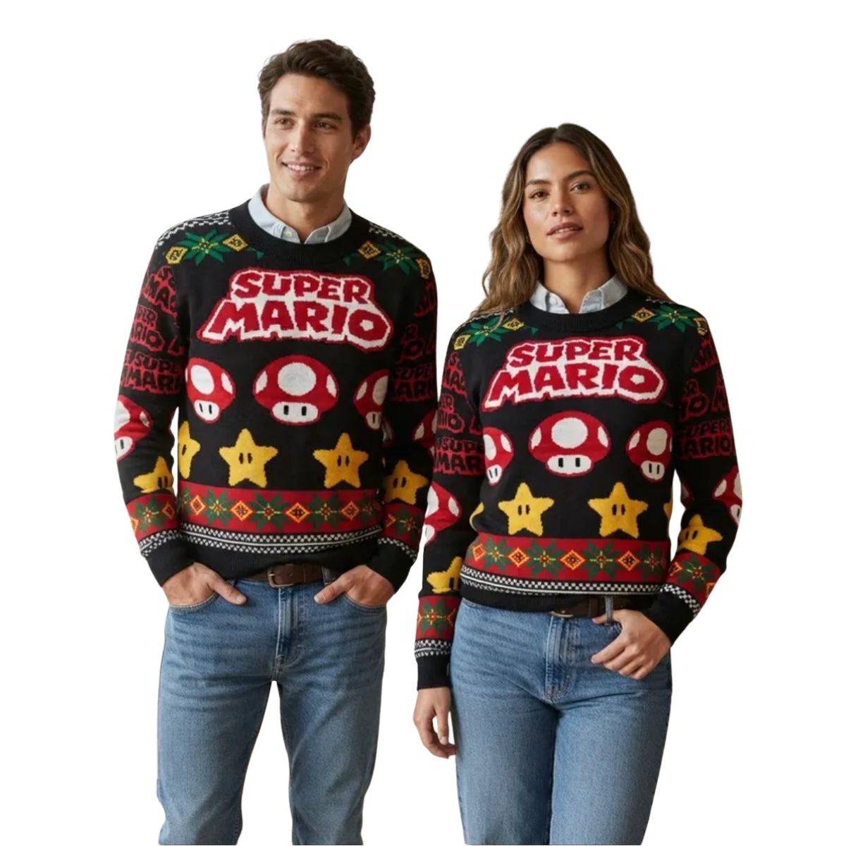 Suéter navideño Ugly Sweater Hongo Súper Mario Unisex