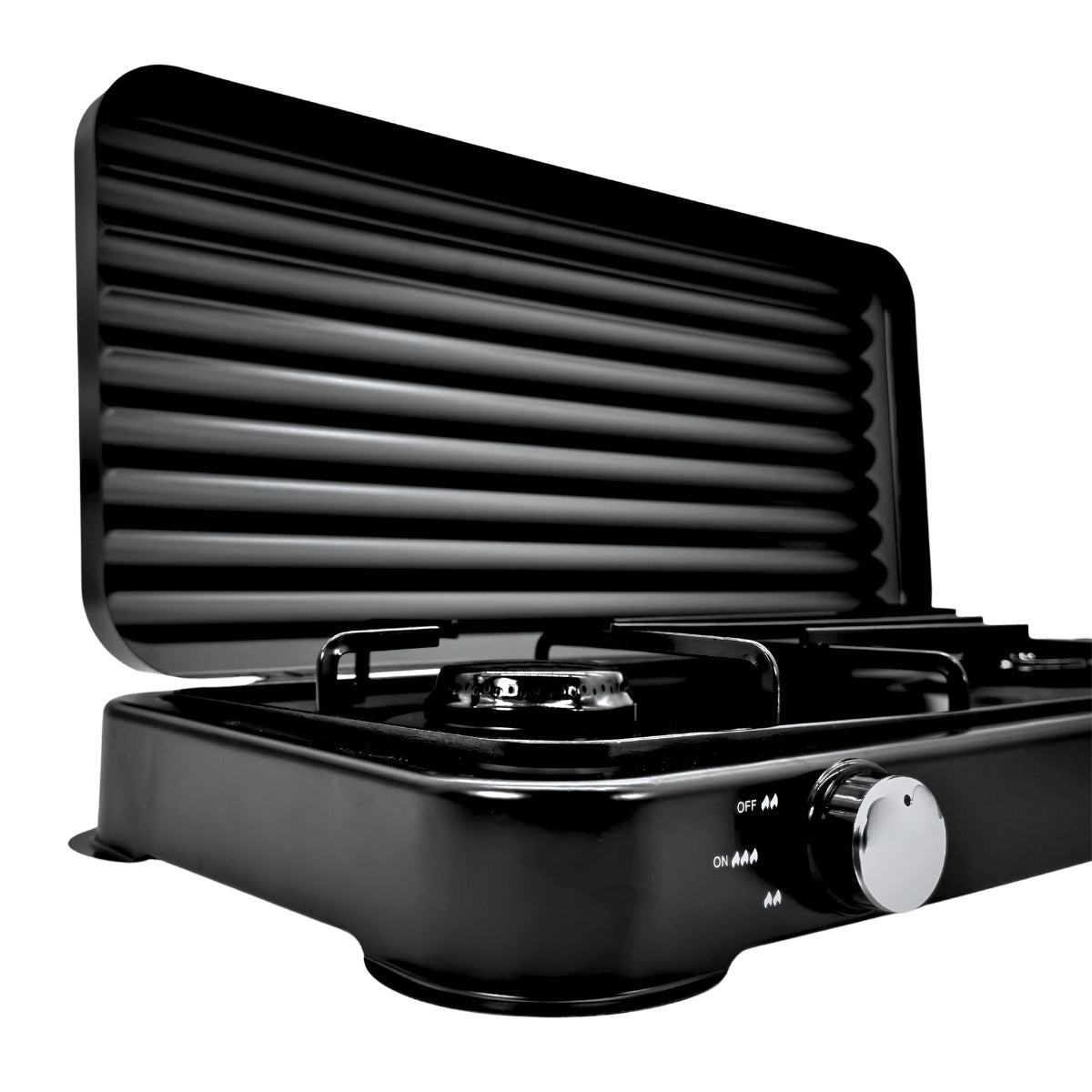 Parrilla/estufa De 2 Quemadores De Gas Con Tapa Color Negro Negro SGS-6002B