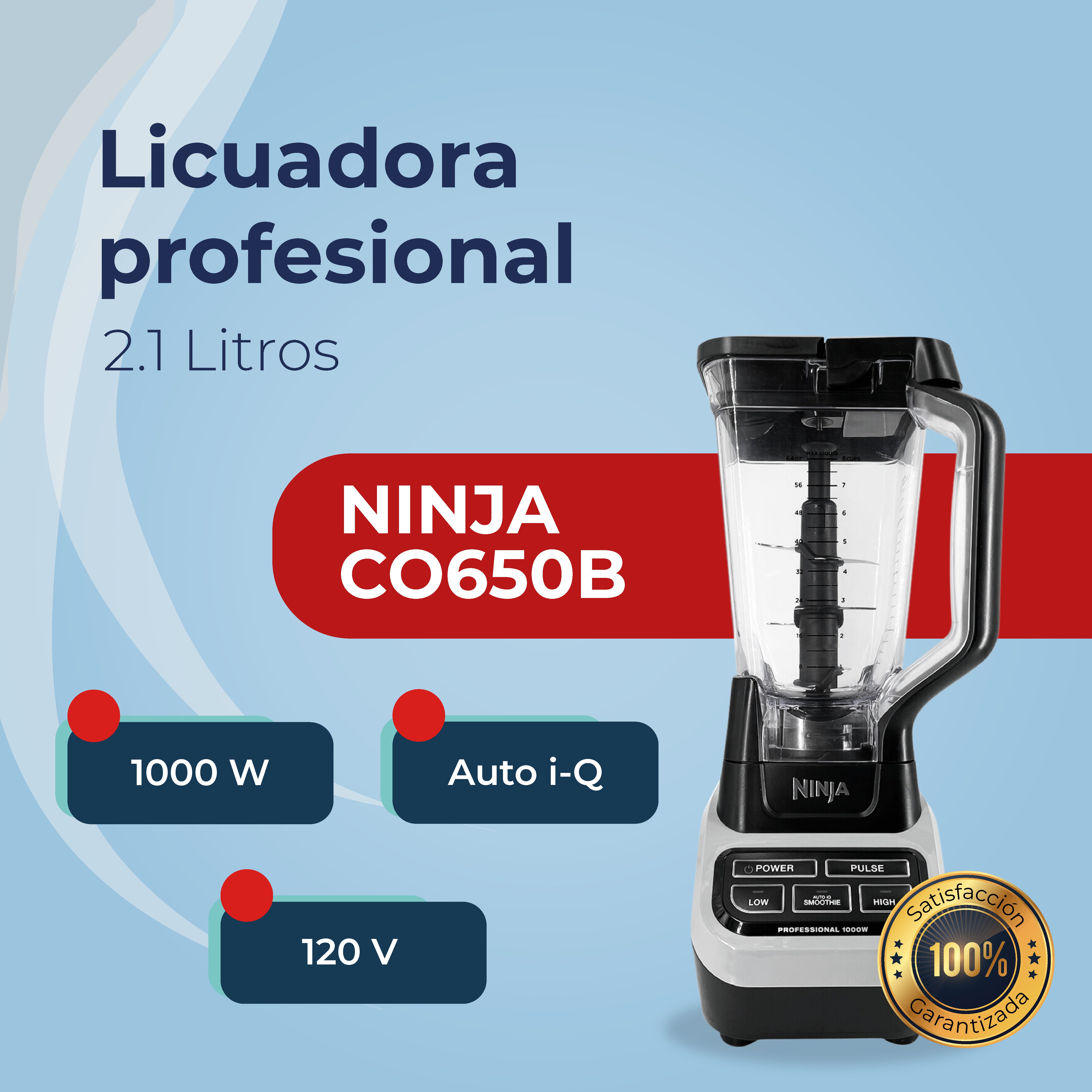 Licuadora Profesional Ninja CO650B 1000 Watts Auto-iQ Nueva