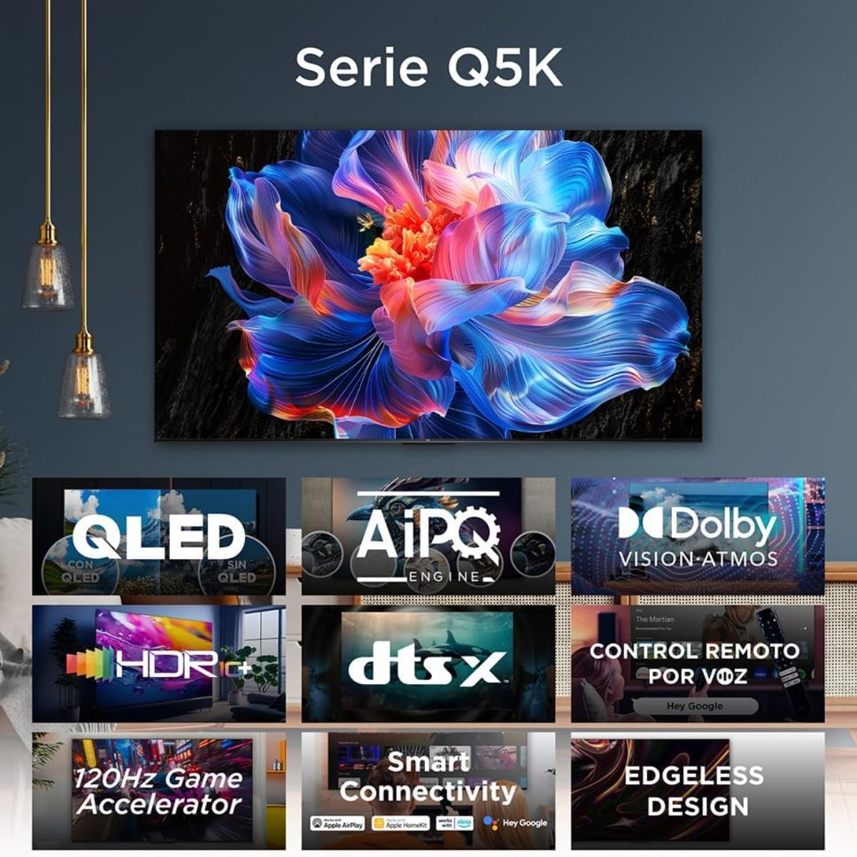 Pantalla TCL 65" QLED 4K UHD Google TV 65Q77K