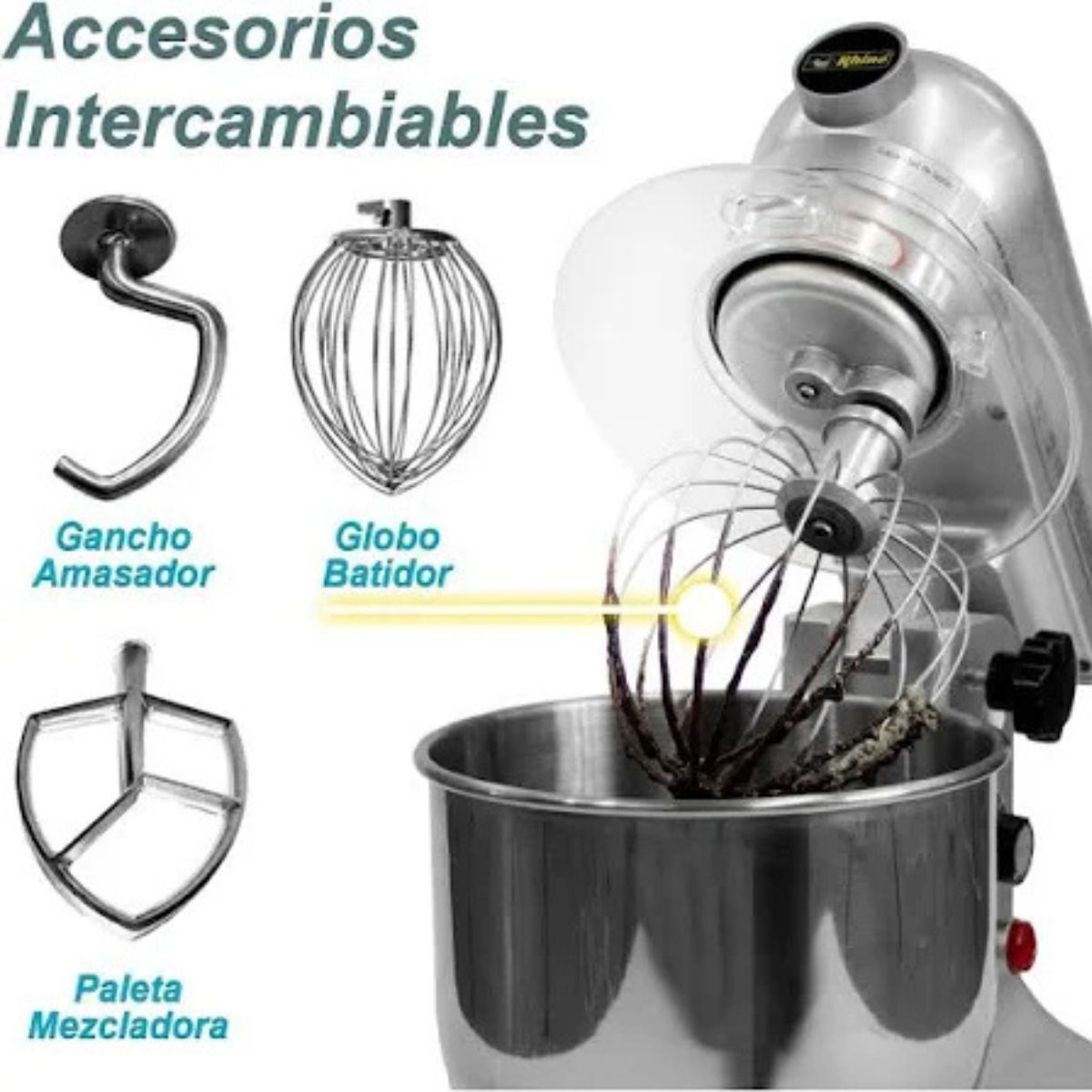 Batidora Industrial Planetaria 20 litros plateada BATI-20
