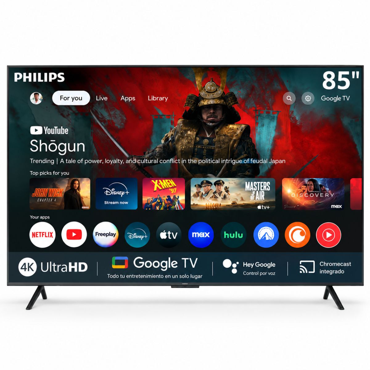 Pantalla Philips 85" Google TV 4K UHD HDR DOLBY AUDIO 85PUL7555
