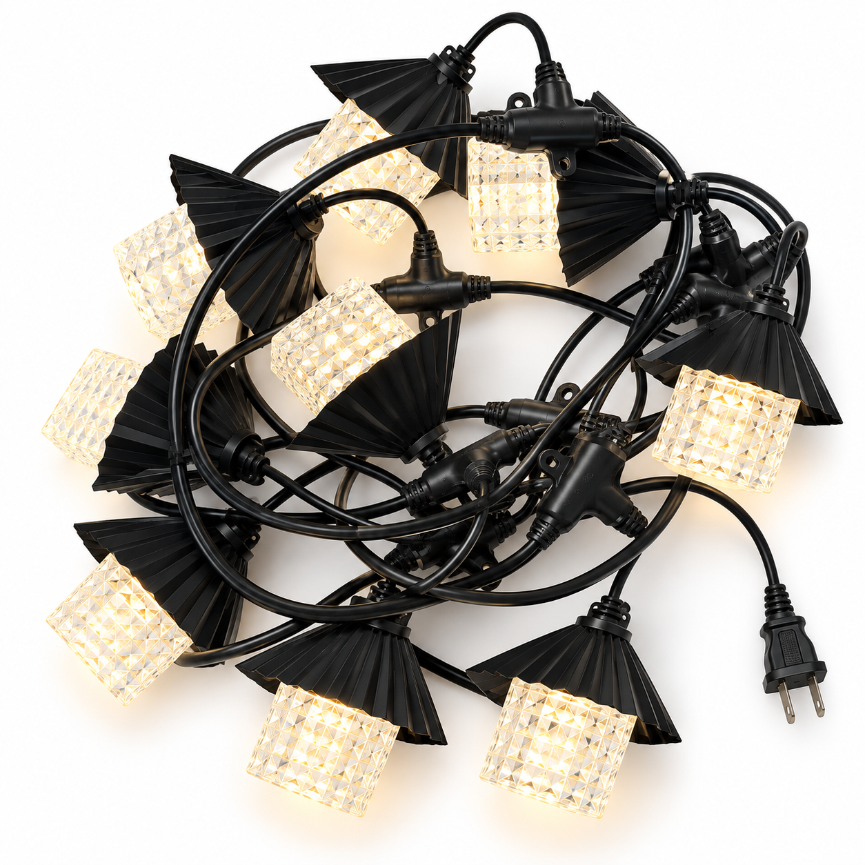 Guirnalda farol cubo blanca 10 focos led, 5 metros, interior y exterior, modelo AP101CL