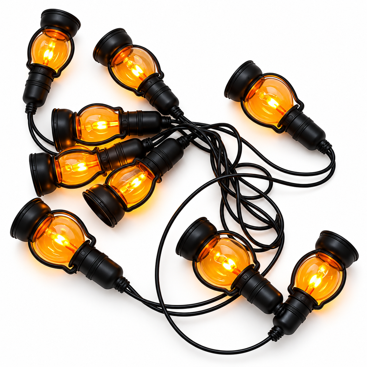 Guirnalda de quinque con flama, 10 focos LED, 5 metros, uso exterior e interior, AP103