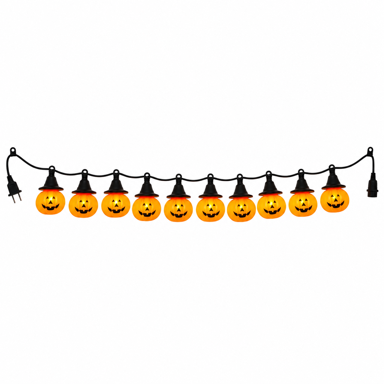 Guirnalda Calabaza Con Sombrero, 10 focos led, 5 metros, interior y exterior, modelo AP104