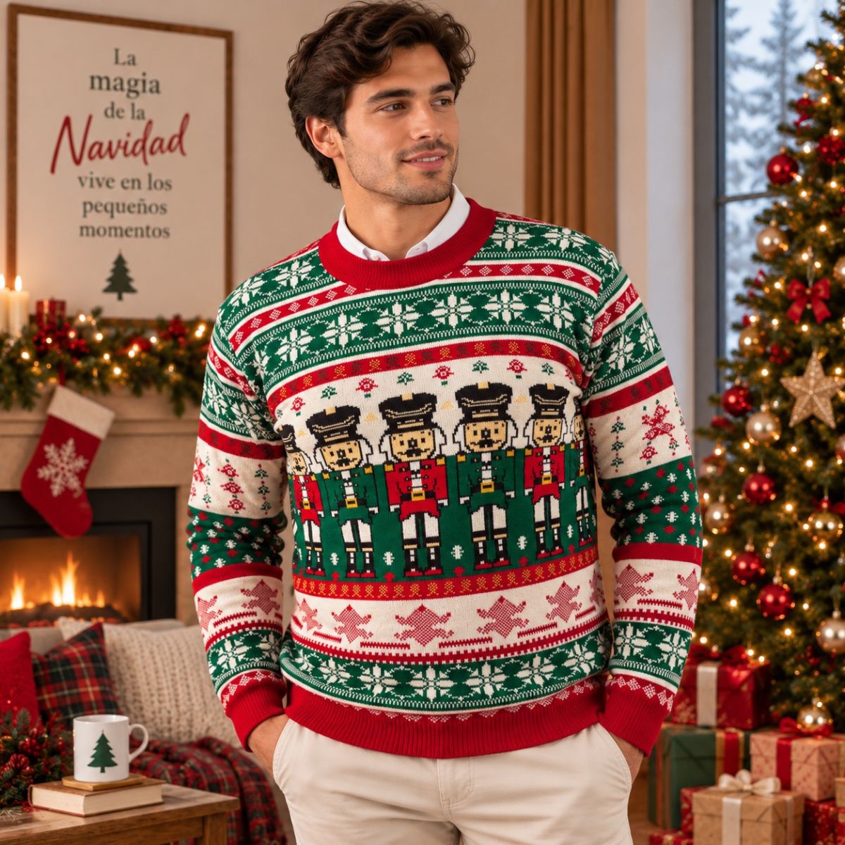 Suéter navideño Ugly Sweatter Cascanueces Unisex