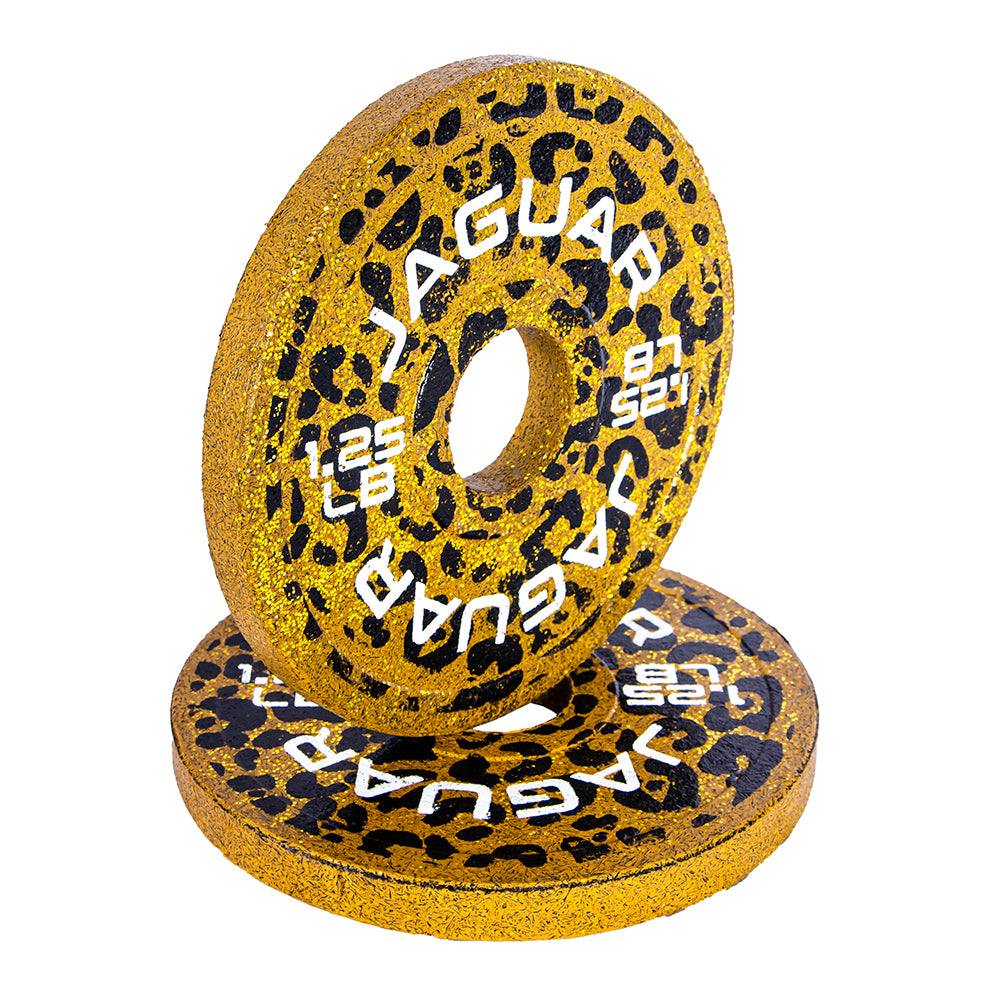 Set de Bumpers Jaguar Par de 5LB, 2.5LB y 1.25LB Modelo BALAM amarillo