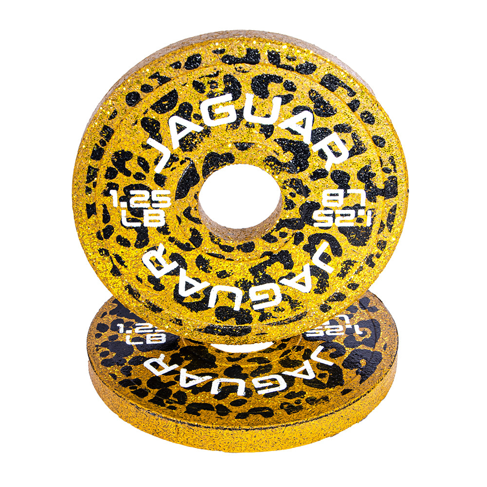 Set de Bumpers Jaguar Par de 5LB, 2.5LB y 1.25LB Modelo BALAM amarillo