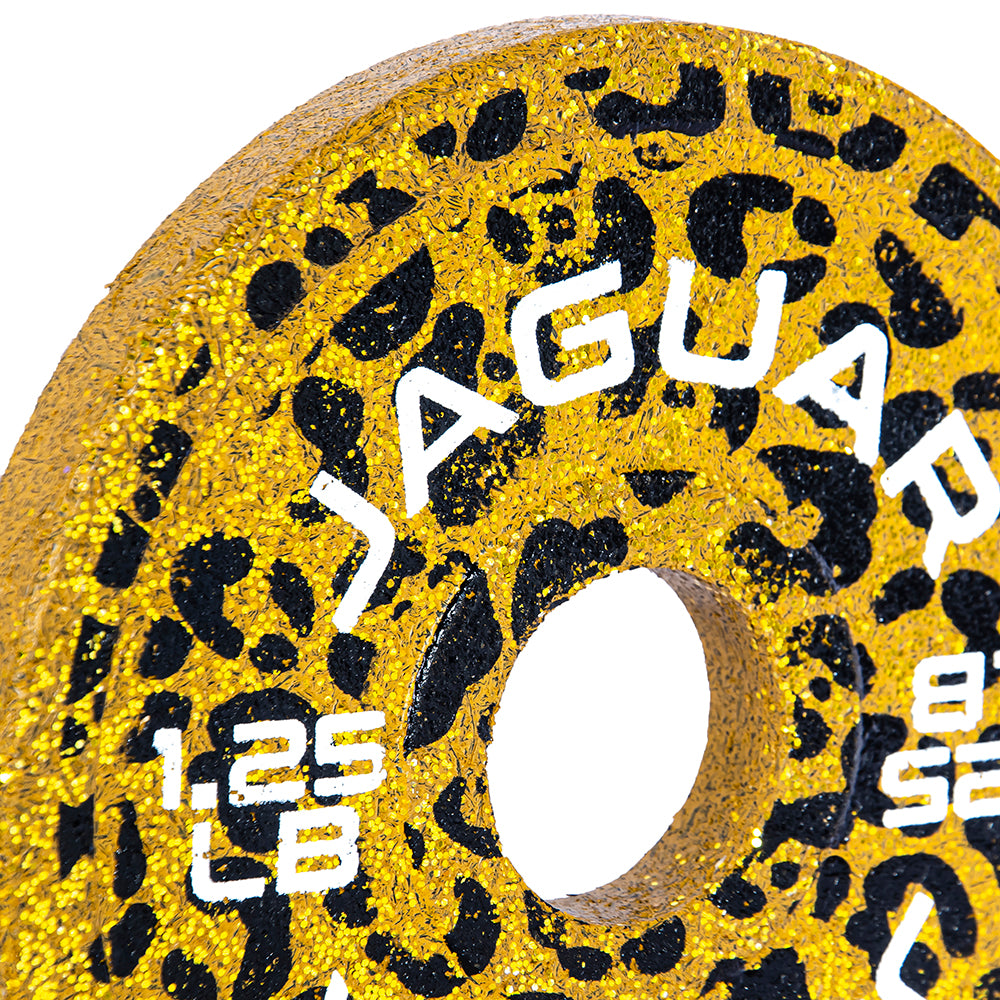 Set de Bumpers Jaguar Par de 5LB, 2.5LB y 1.25LB Modelo BALAM amarillo