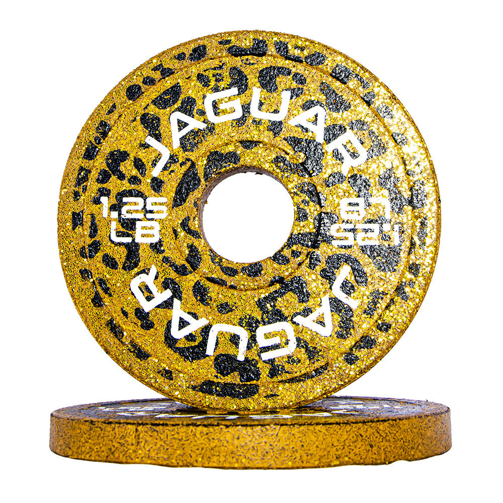 Set de Bumpers Jaguar Par de 5LB, 2.5LB y 1.25LB Modelo BALAM amarillo