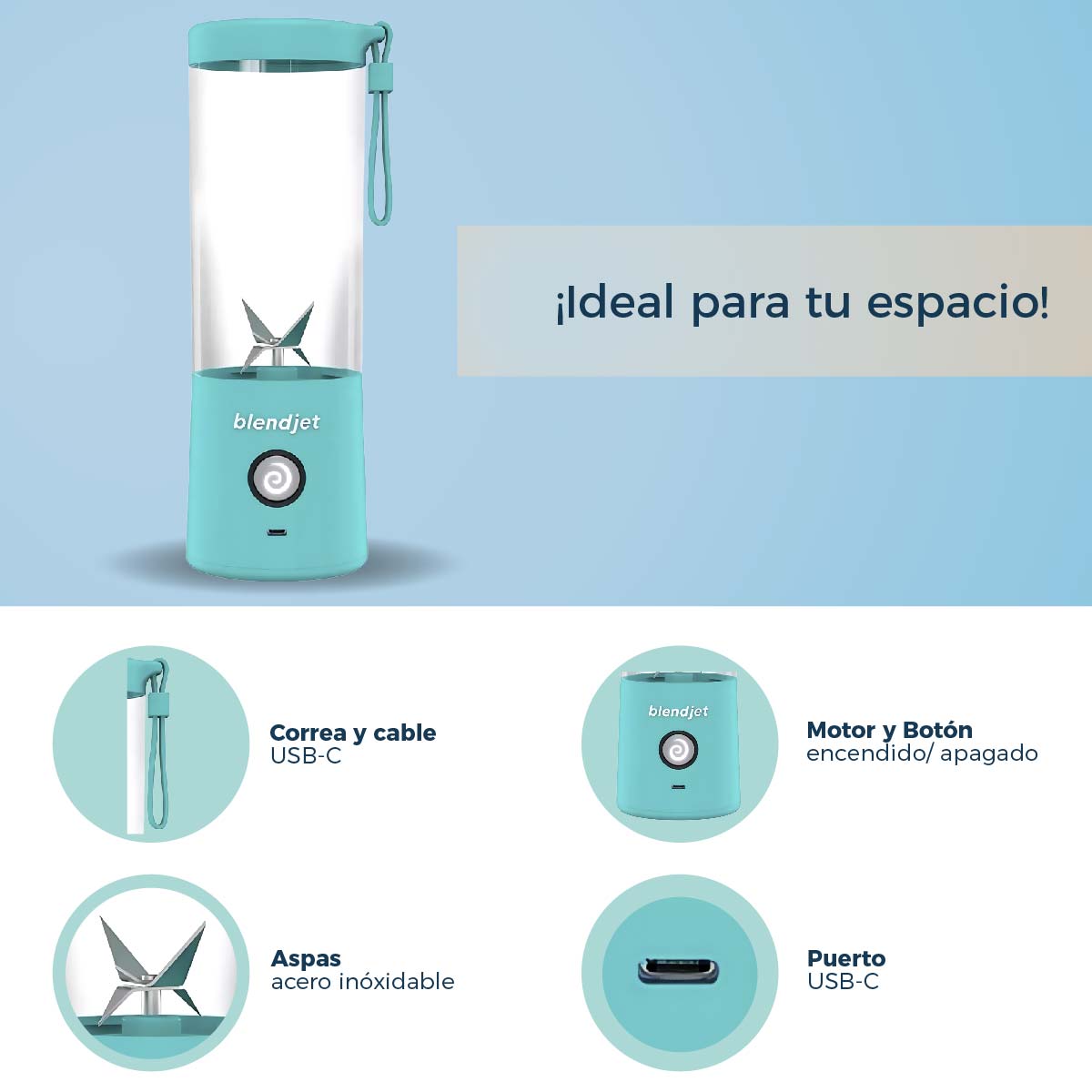 #COMBOSOL Wafflera Boma con capacidad para cuatro rebanadas y Licuadora personal Blendjet con capacidad de 16 Oz