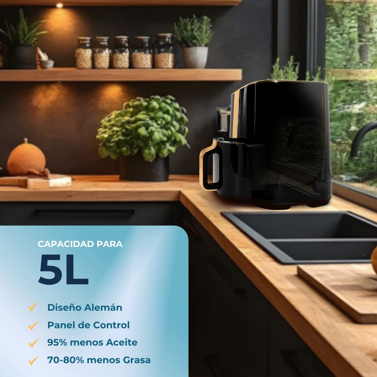 Freidora De Aire Boma Smart Multifunción Touch 5l 1400w BM-068B