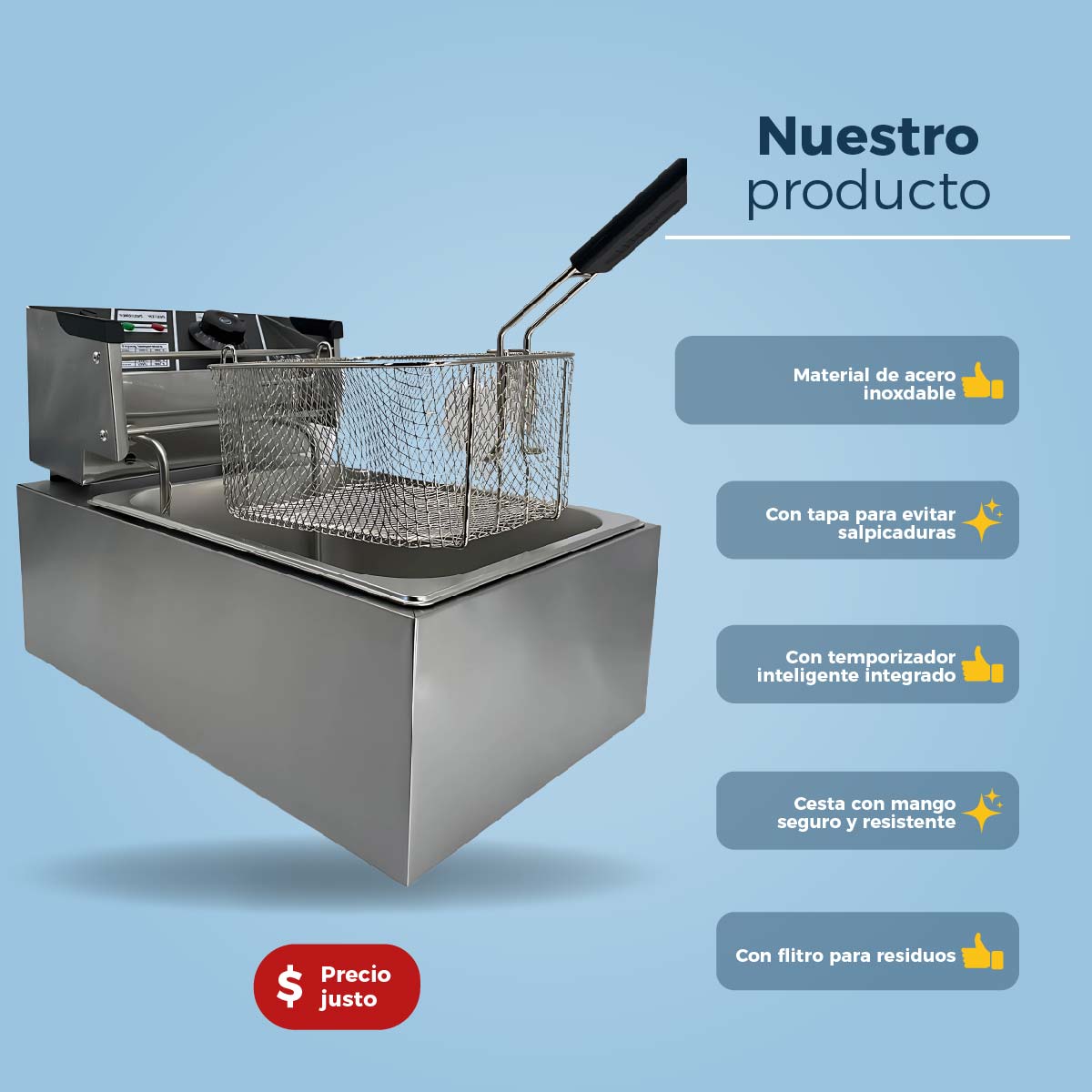 Freidora de aceite BOMA 6 litros BM-81 2500W