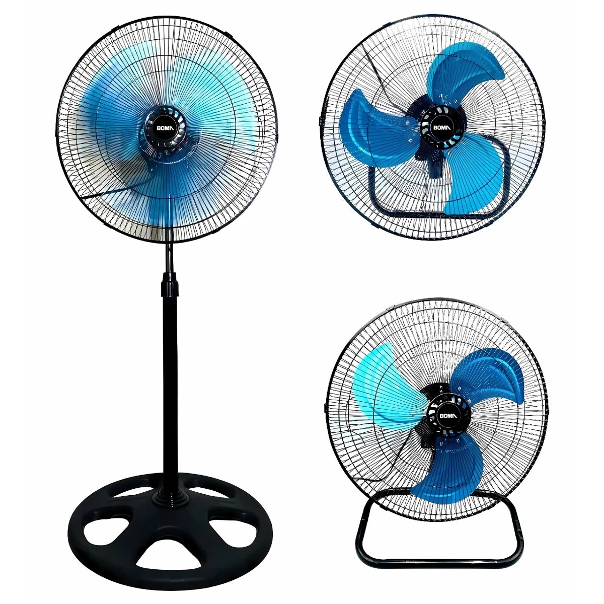 Ventilador Boma 3 en 1 pedestal, pared y piso. 3 aspas 110v | BM-FS45U