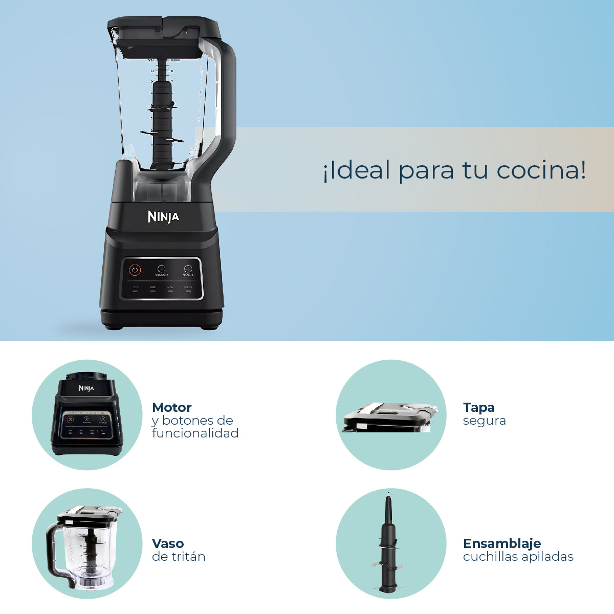 Licuadora Profesional Ninja BN700 1200 Watts Auto-iQ