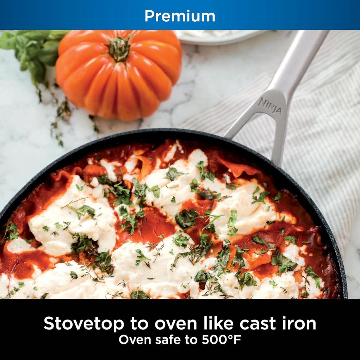 Juego de Sartenes Ninja Premium C30020 aluminio, exterior anonizado, recubrimiento antiadherente color negro