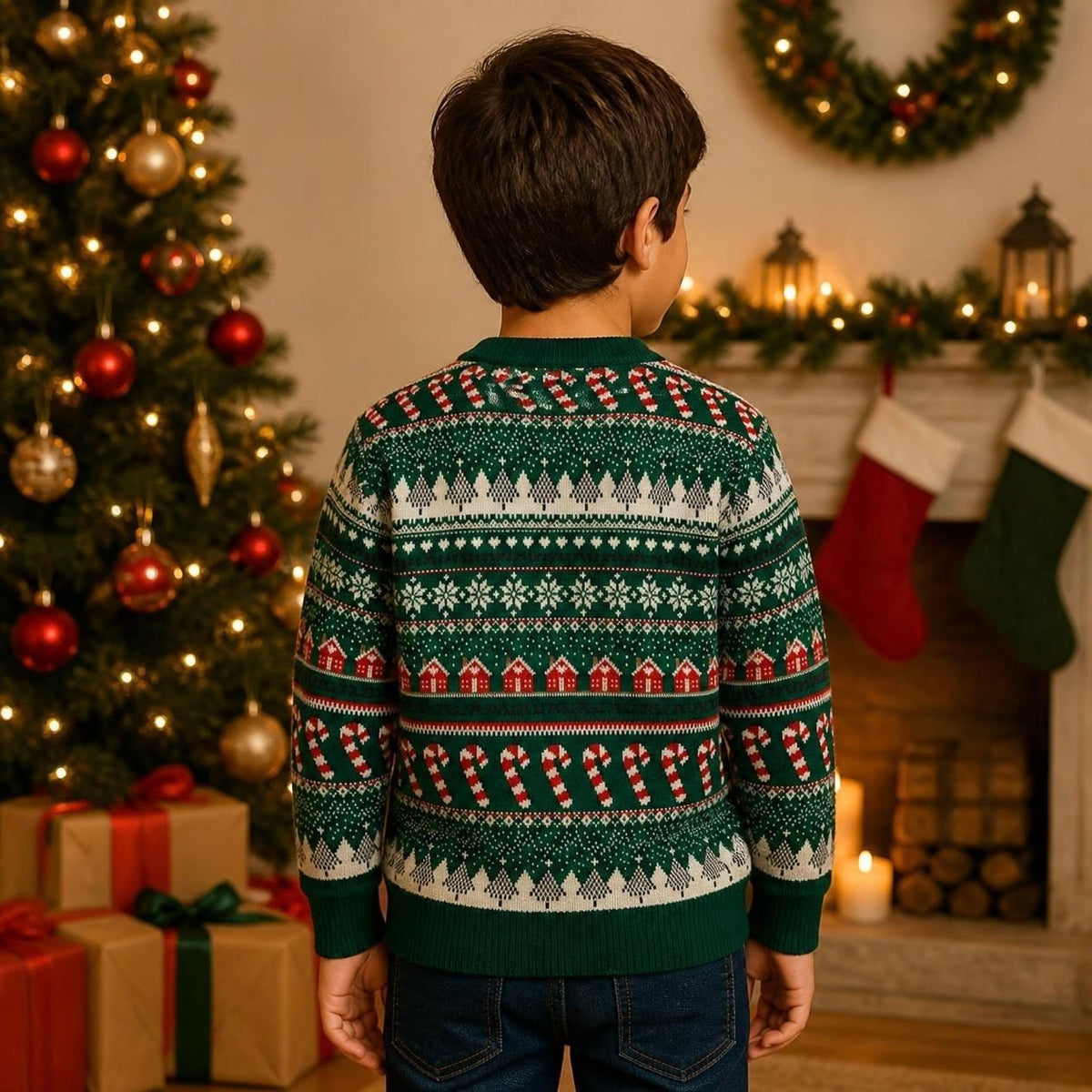 Suéter navideño tipo Ugly Sweater de cuello redondo Unisex