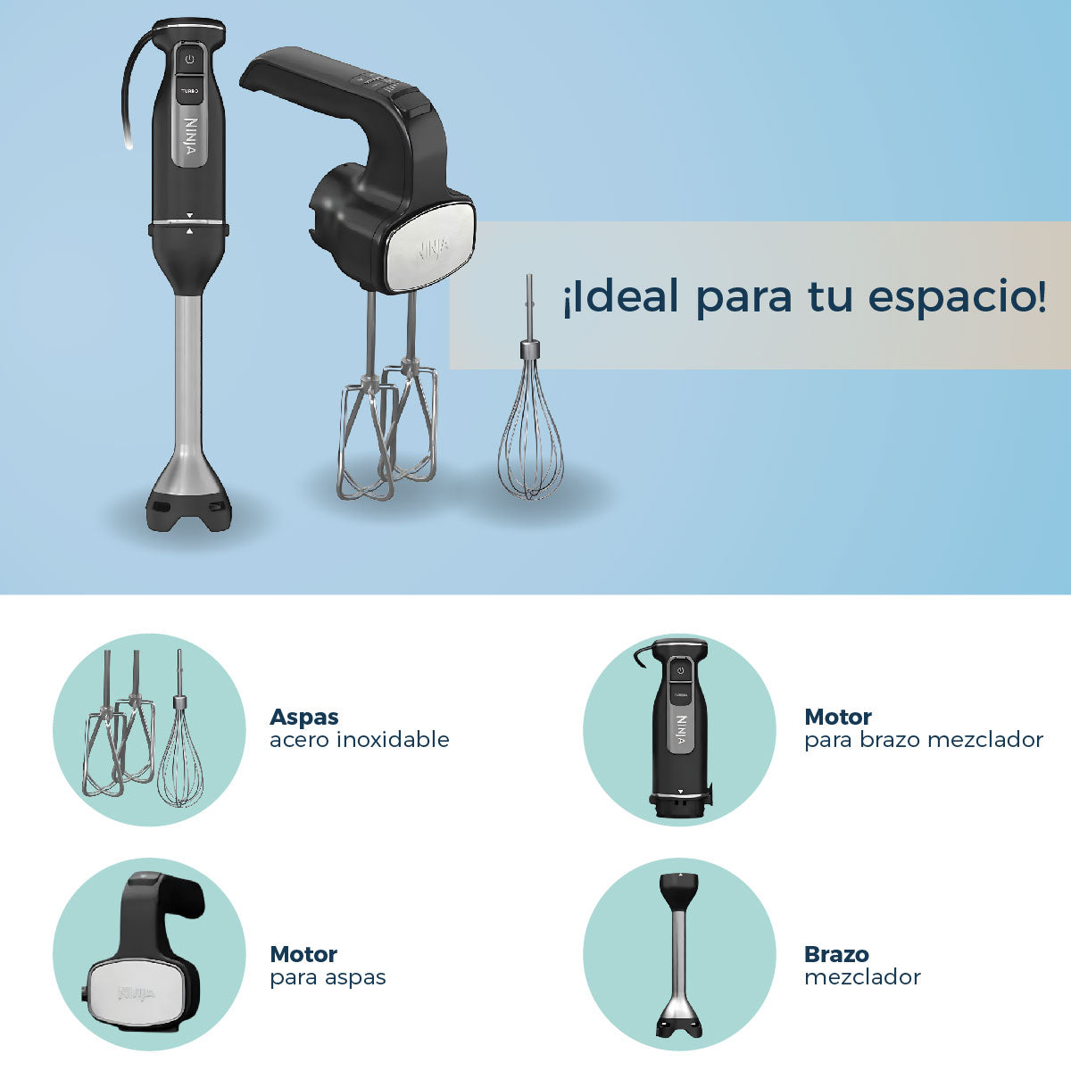Batidora de Inmersión Ninja CI100 Foodi Power Mixer System