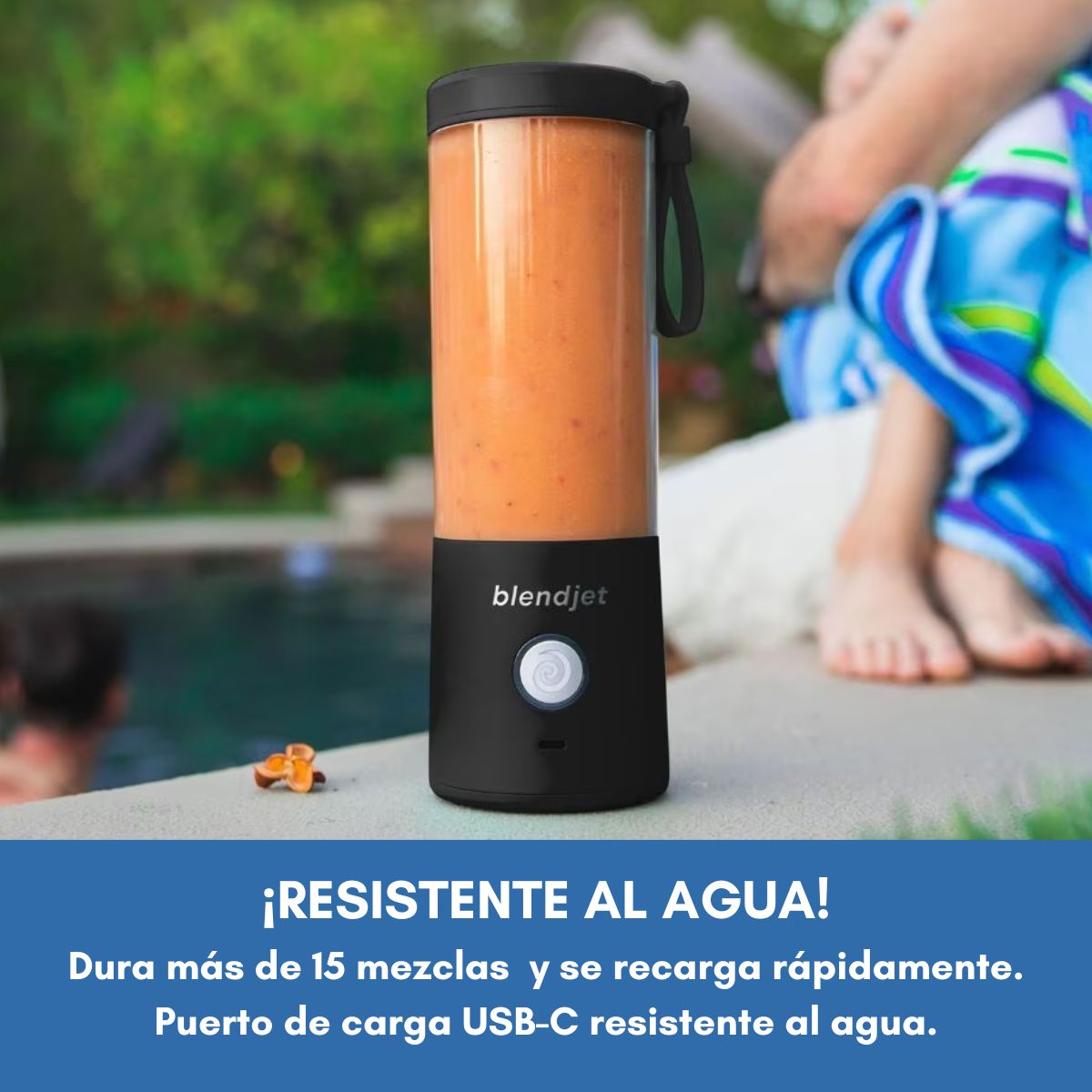Licuadora Portátil 2 de 16 Oz con correa recargable USB BLENDJET2BLK