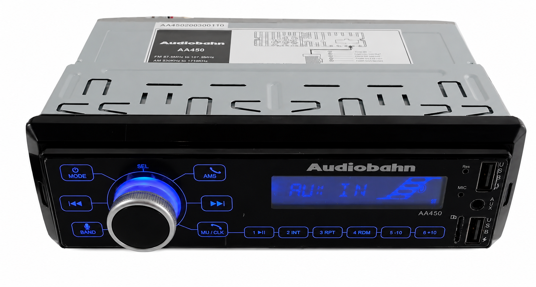 Autoestereo Audiobahn Bluetooth Usb Sd Touch Am/fm Aux AA450