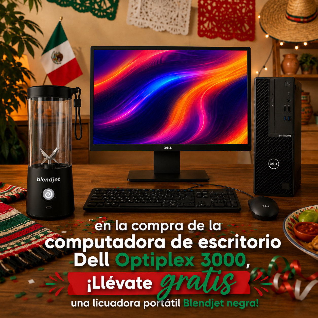 #COMBOMEXICANÍSIMO Computadora De Escritorio Dell Optiplex 3000 8GB RAM y GRATIS Licuadora portátil Blendjet de 475 ml Color Negra