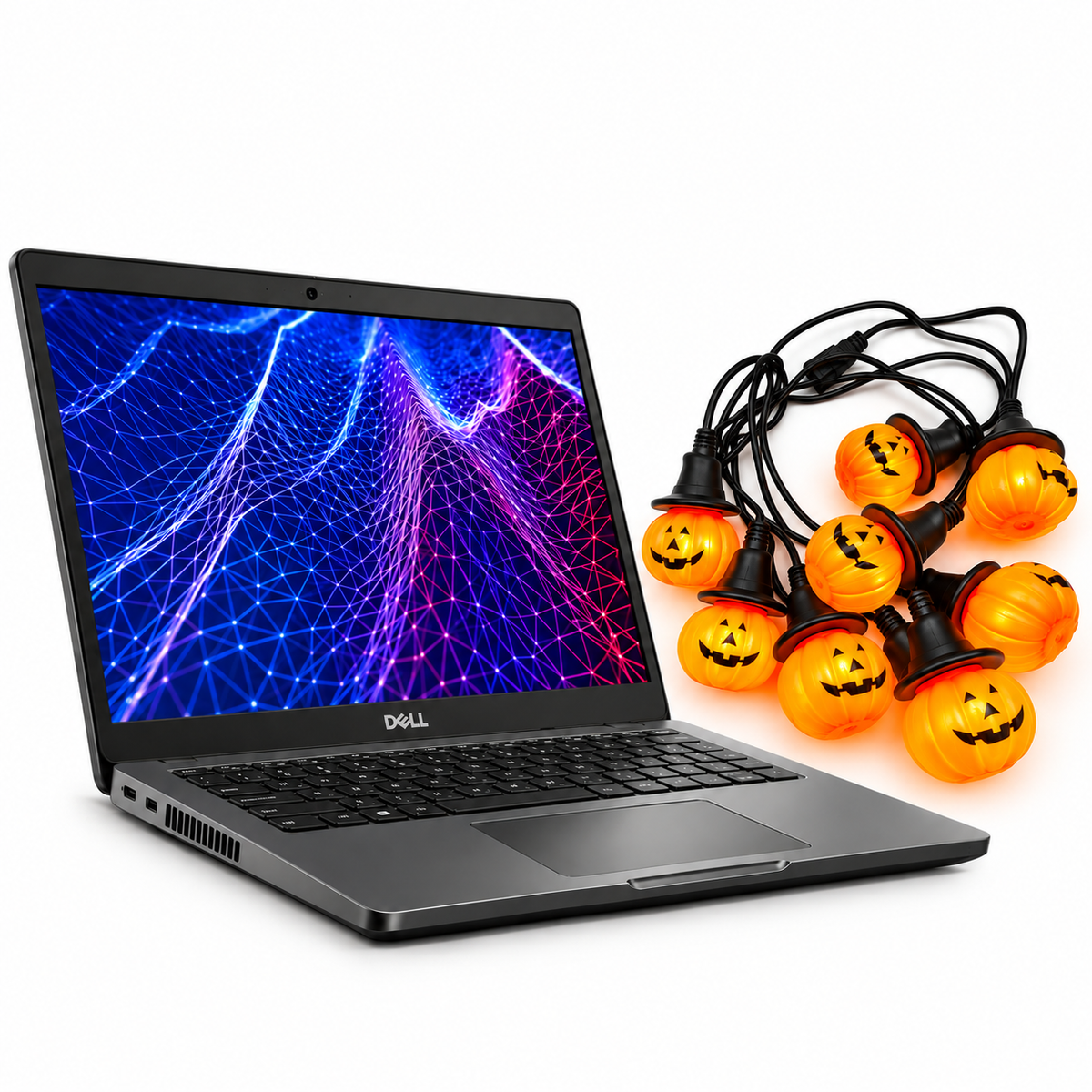 #COMBOEMBRUJADO Computadora portátil Dell Latitude 3430 y Guirnalda con 10 focos LED de Calabaza con Sombrero