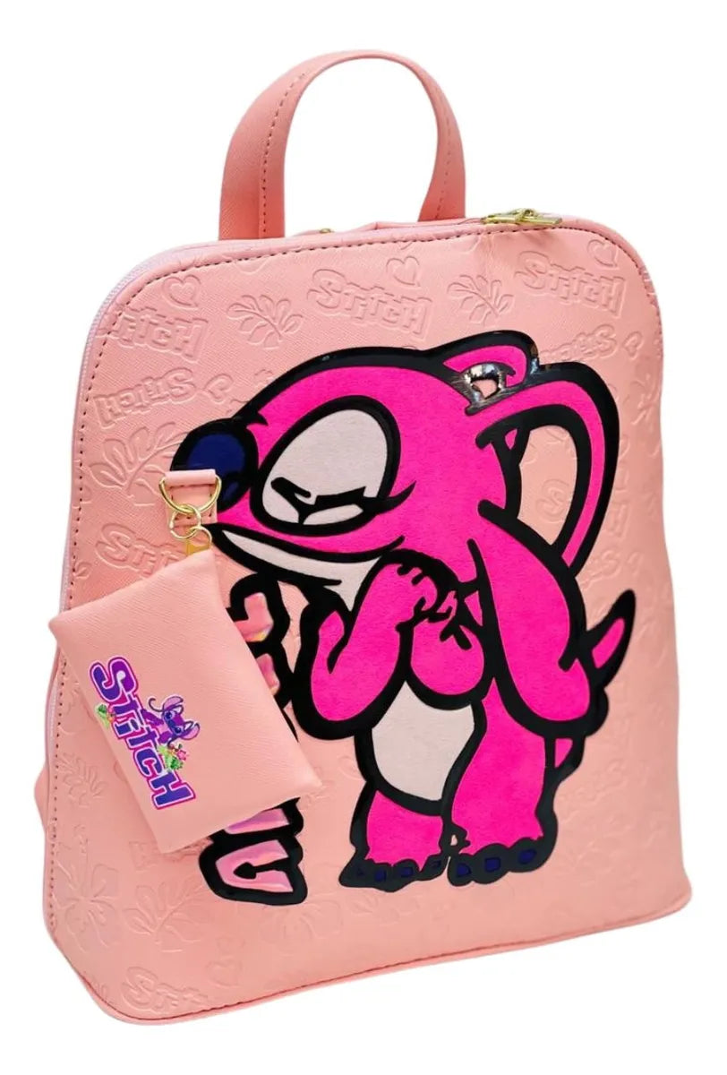 Mochila De Angel, Hecha En México, Tacto Piel, Repelente A La Lluvia Con Monedero De Regalo