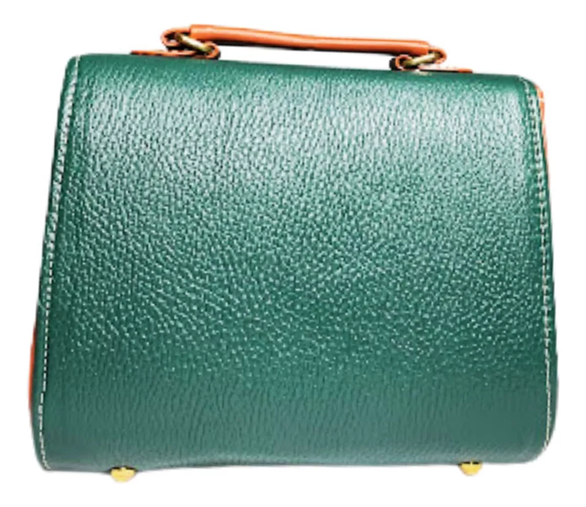 Bolsa Crossbody De Piel Vacuno Piel Genuina Color Verde Elegante HECHO EN MÉXICO