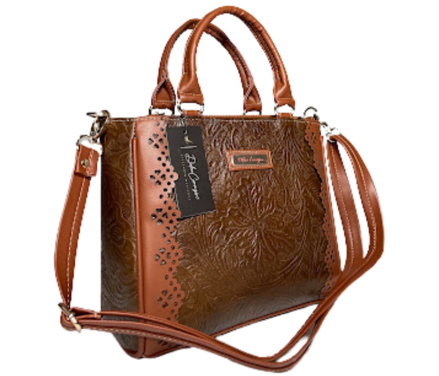 Bolsa De Piel Genuina Vacuno Con Correa ajustable Color Marrón HECHO EN MÉXICO