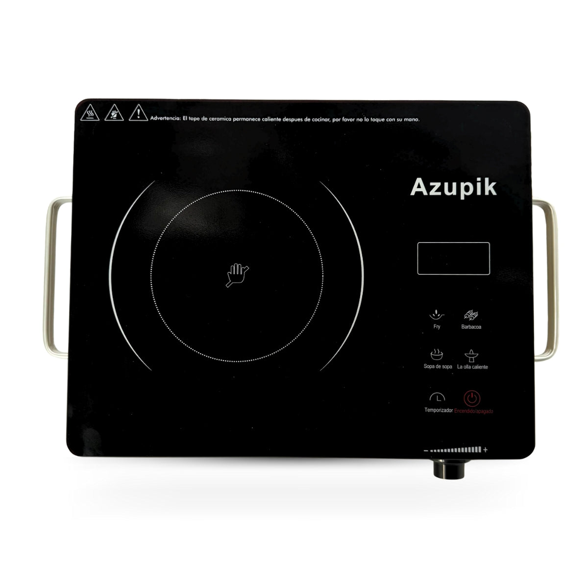 F82-2B Parrilla de Inducción Cristal Templado 1 Quemador Con superficie Antiadherente Color Negro 2000W.