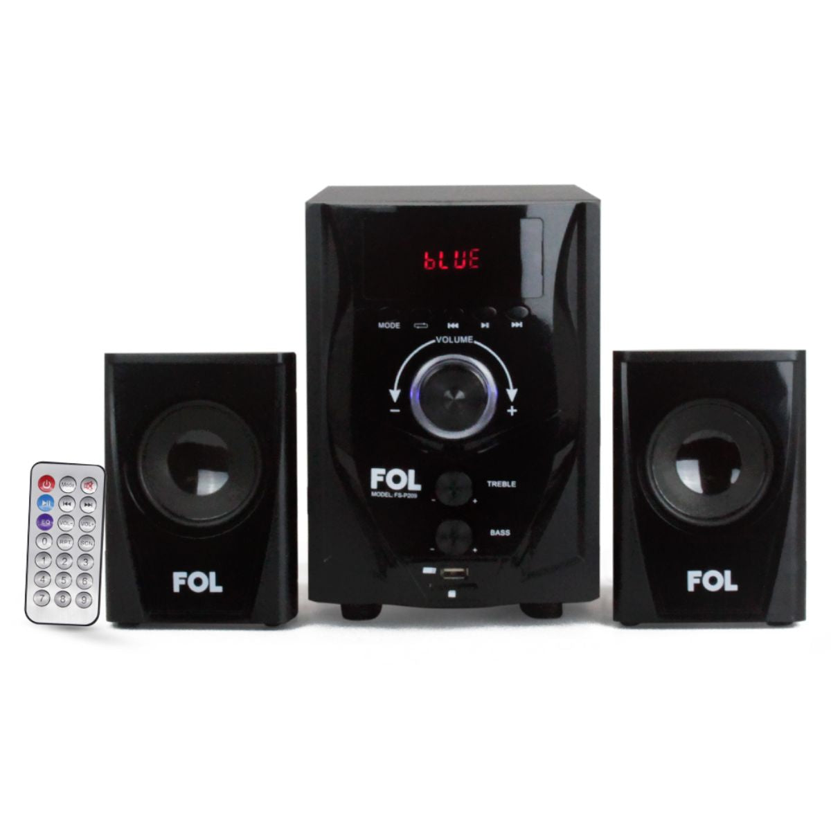 Mini componente 3 bocinas Bocina Portatil Fol FS-P209 Bluethooth USB Recargable