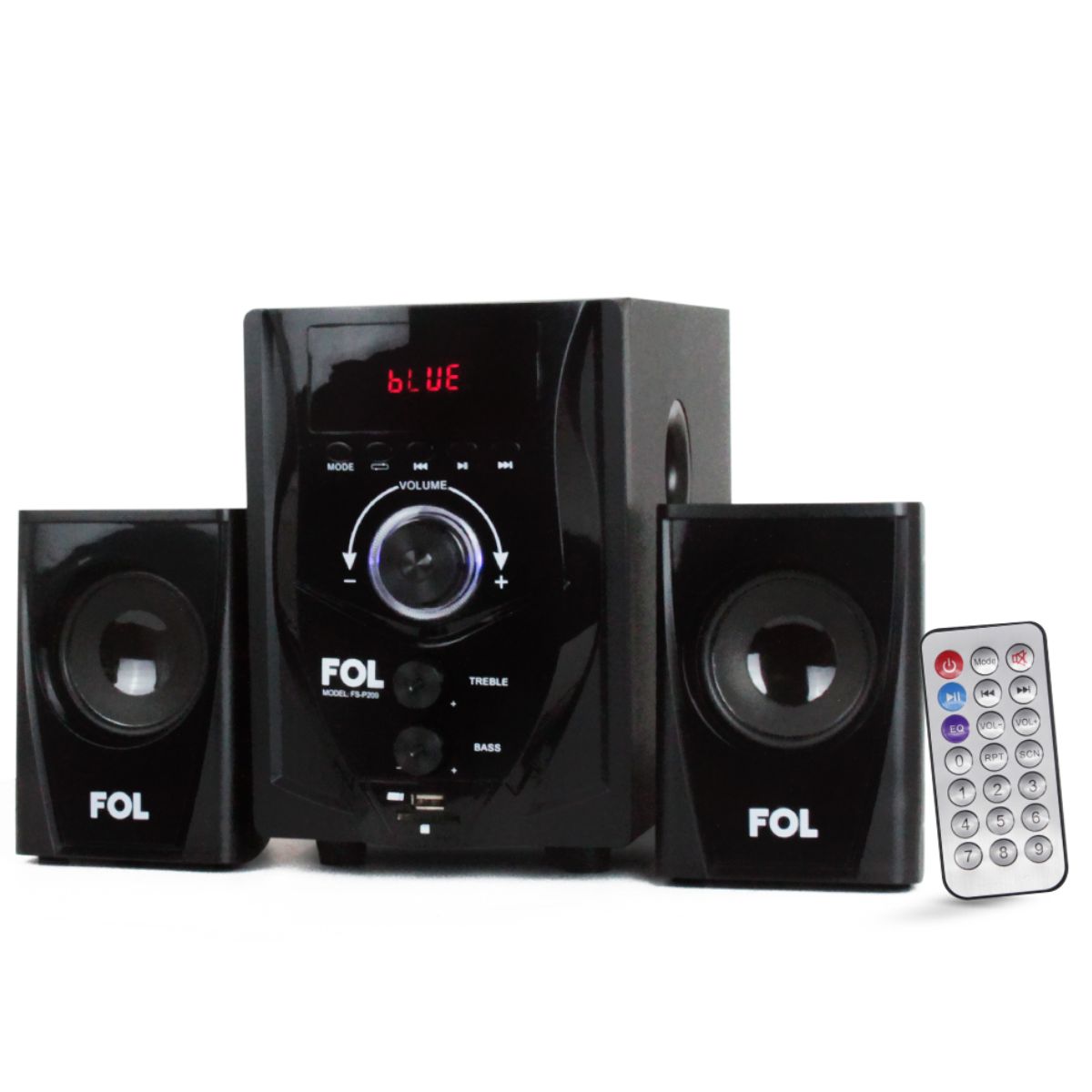 Mini componente 3 bocinas Bocina Portatil Fol FS-P209 Bluethooth USB Recargable