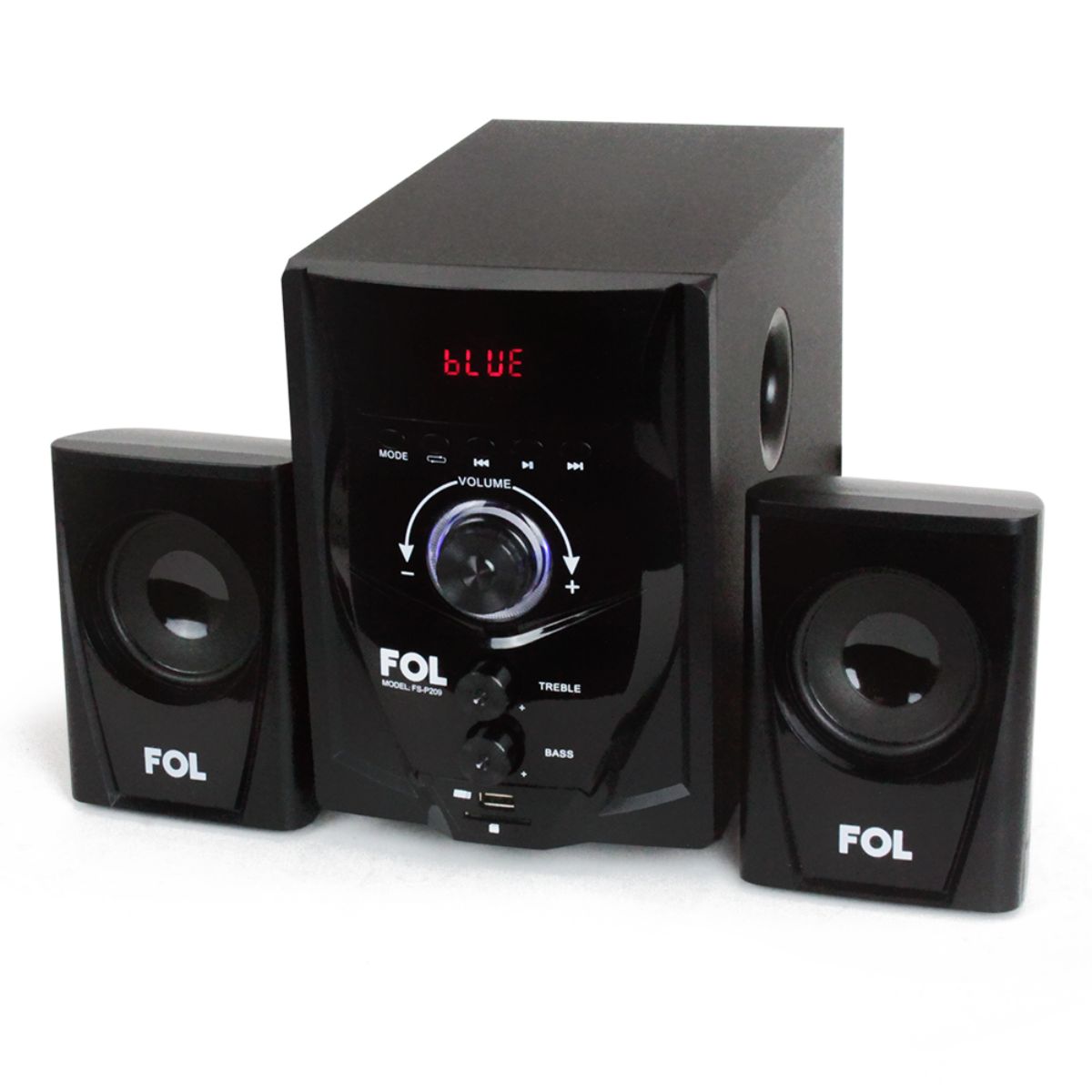 Mini componente 3 bocinas Bocina Portatil Fol FS-P209 Bluethooth USB Recargable