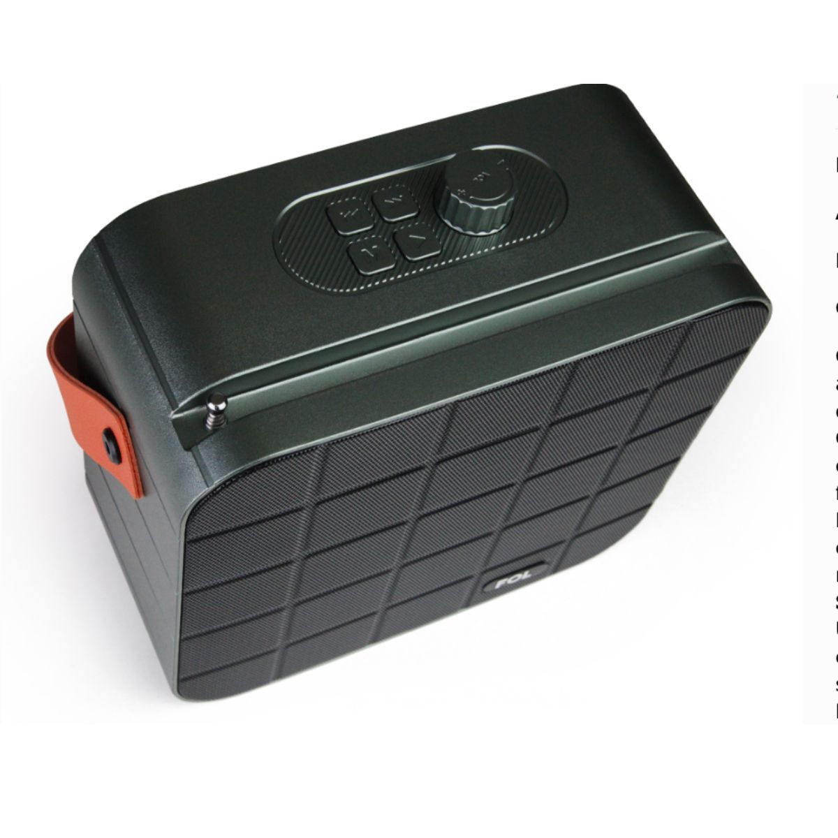 Bocina portátil BT FOL de 4"  Recargable con Panales Solares  FSS-S719