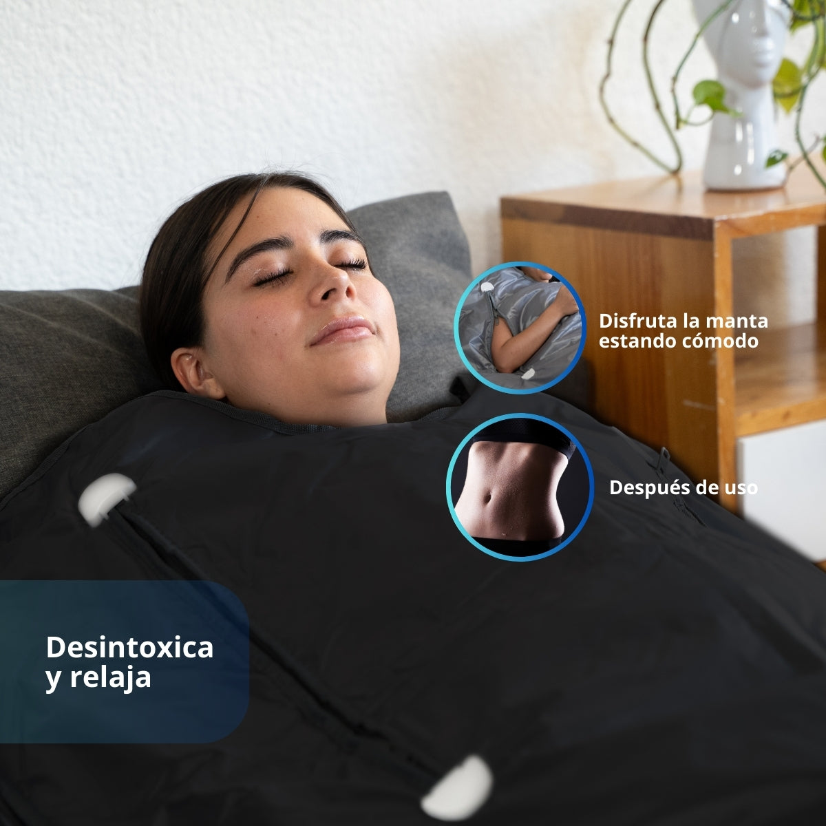 Manta Sauna De Infrarrojos Lejanos Get Well Negro