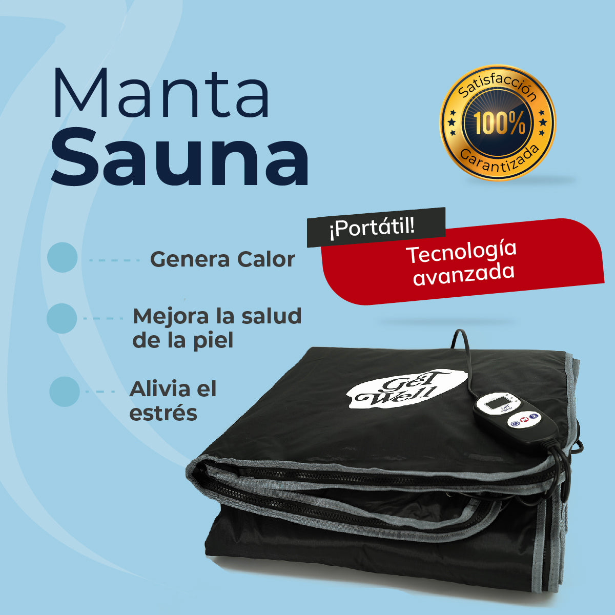 Manta Sauna De Infrarrojos Lejanos Get Well Negro