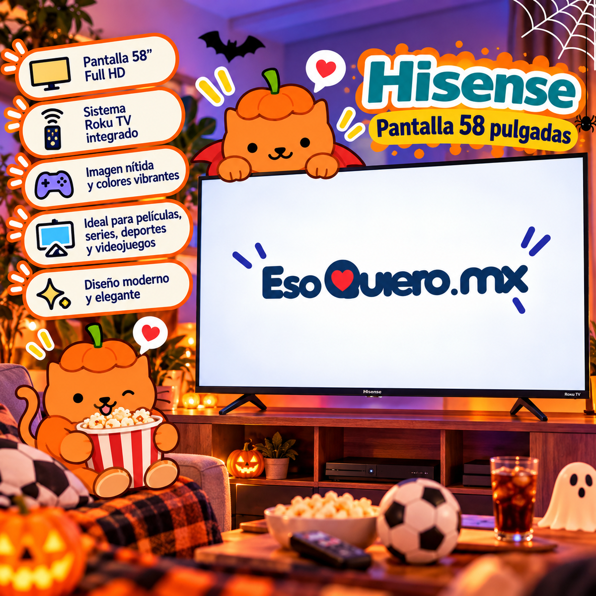 Pantalla 58 Pulgadas Hisense 58A6GR Roku SeriesLED 4K