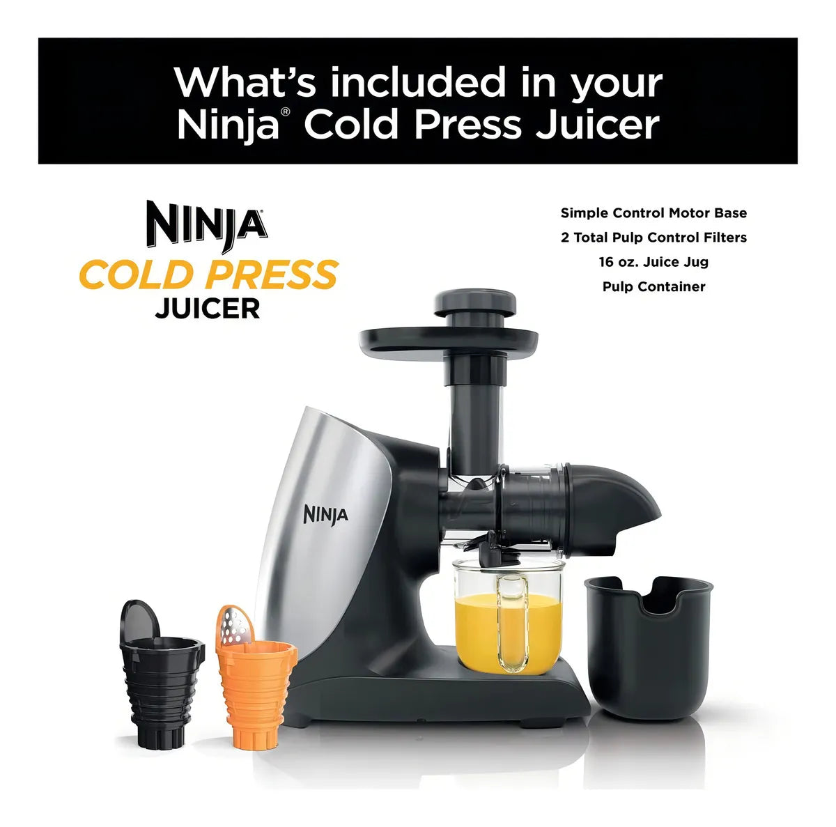 Extractor de jugos Ninja tecnologia cold press JC100