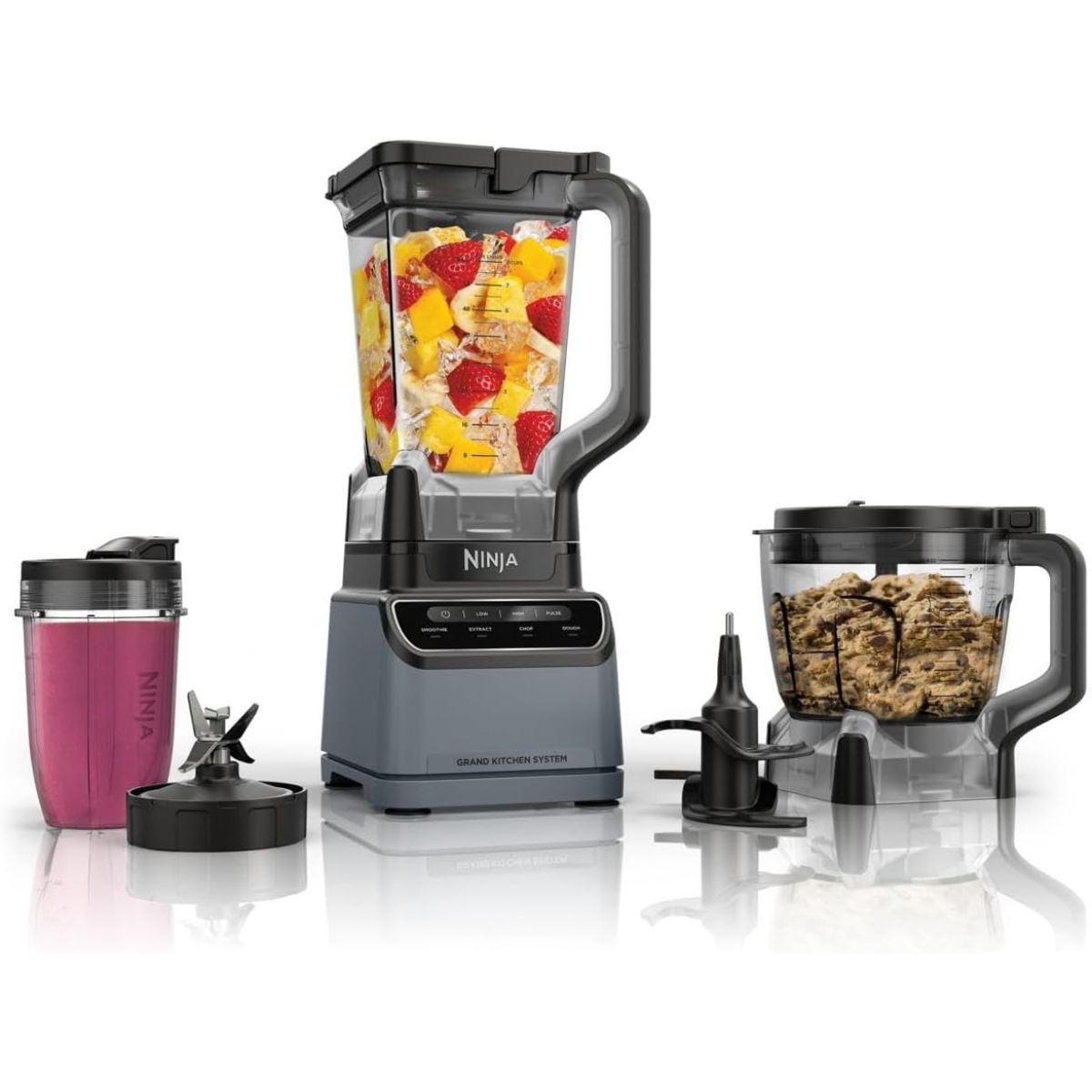 Ninja Grand Kitchen System KS500 con 4 programas Auto-iQ® preestablecidos, Jarra de 72onz, Procesador de Alimentos y Cuchillas Intercambiables.