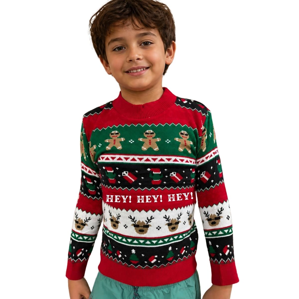 Suéter Infantil Navideño tipo Ugly Sweater con Concepto Navideño