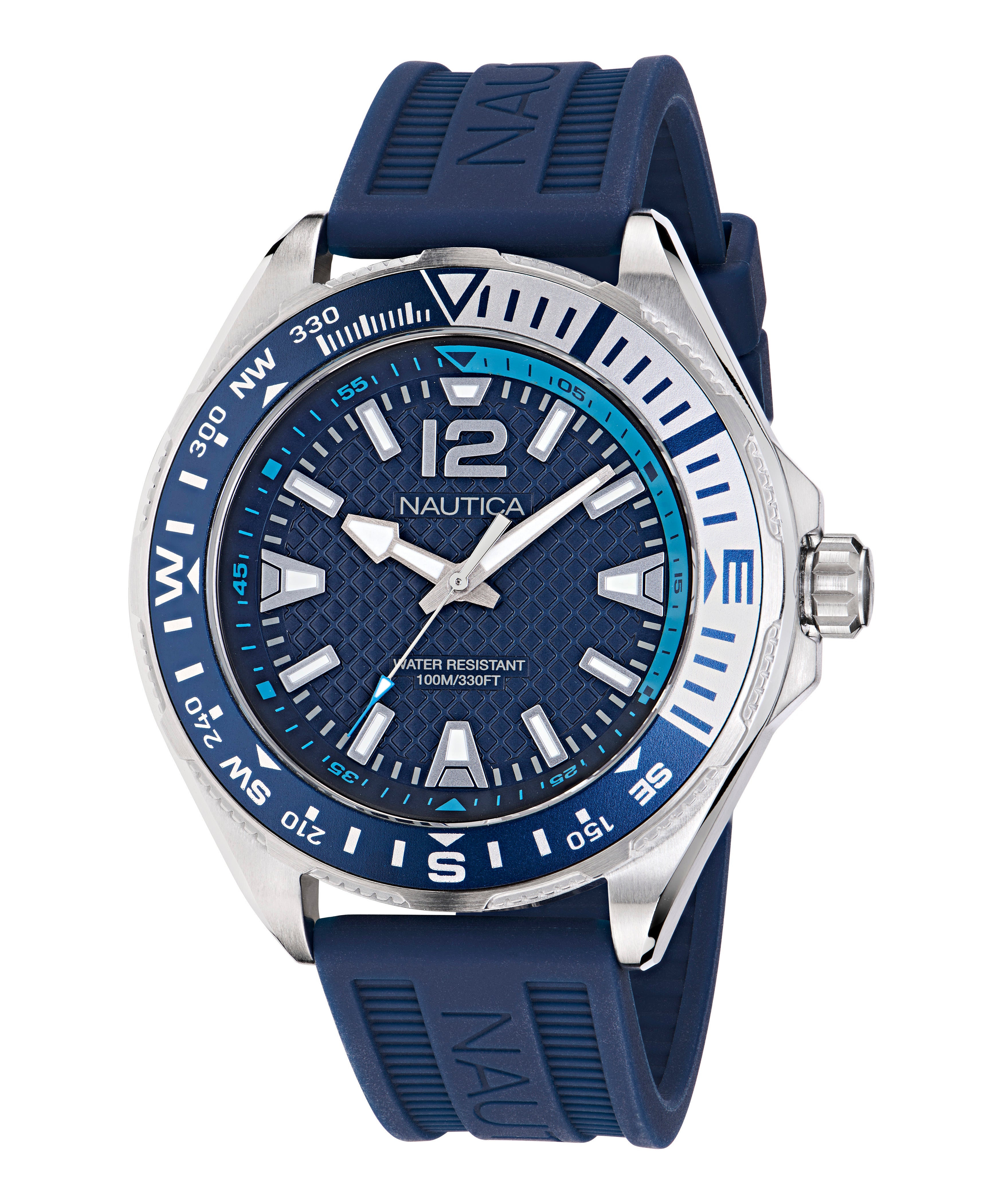 Reloj Nautica Cab Clearwater Beach 3 Hands Caratula Azul y Correa Azul Caja 48mm NAPCWF305