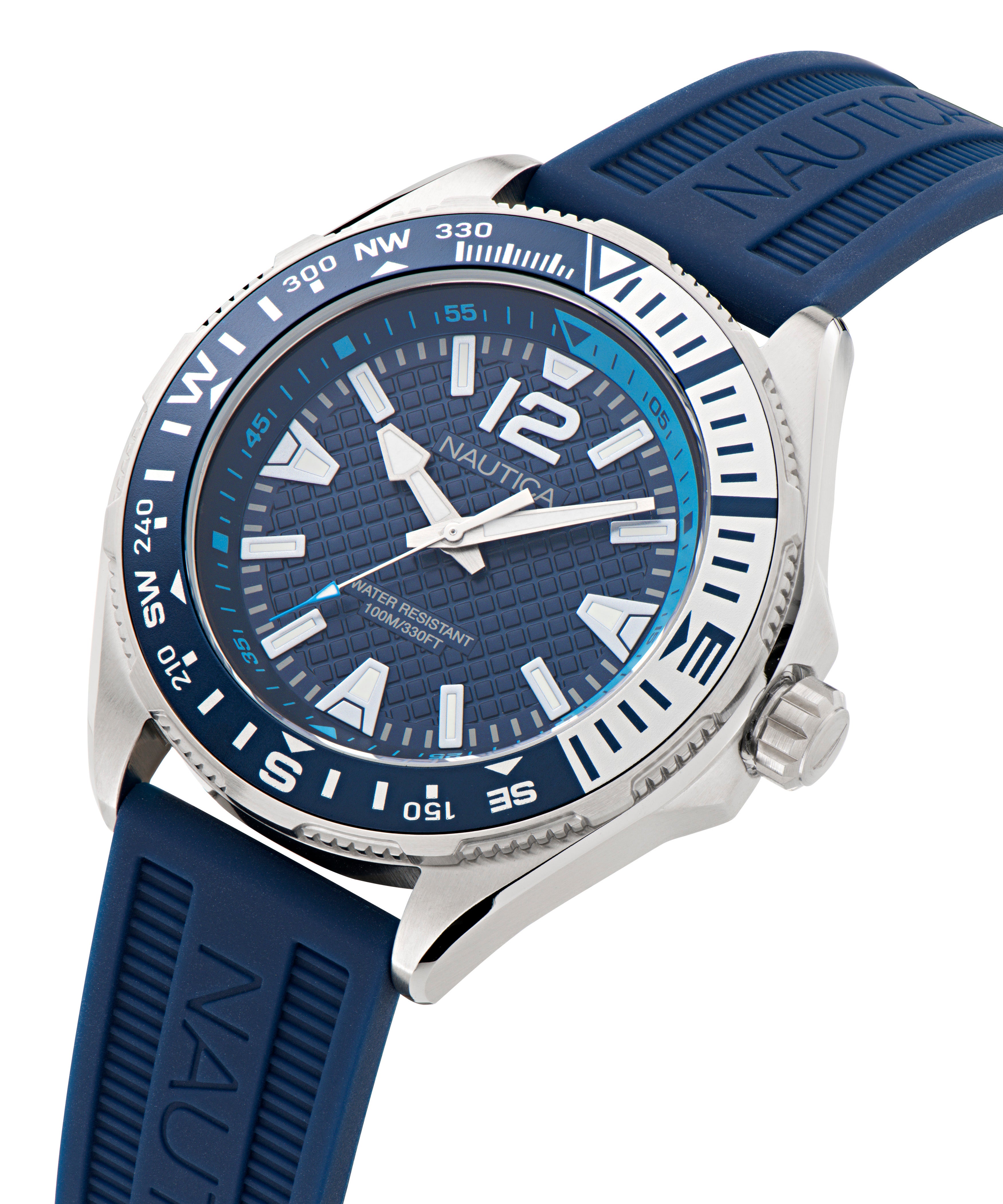 Reloj Nautica Cab Clearwater Beach 3 Hands Caratula Azul y Correa Azul Caja 48mm NAPCWF305